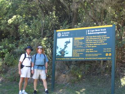 Bradley & Richard at the start of the Cape Brett Trail