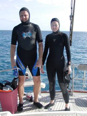 Wolfgang andChristeen ready to snorkel
