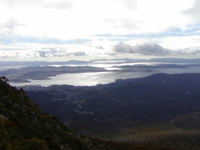 Hobart as seen from Mt. Wellington