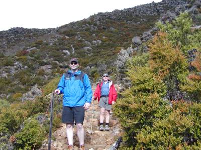 Mike & Bradley on the hike up Mt. Wellington