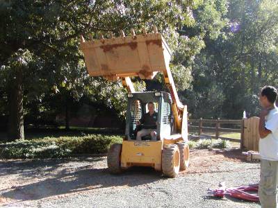Bradley gets to ride the "digger"