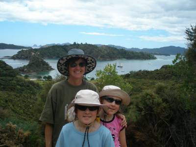 Kathy, Kenzie, and Marissa on Moturua Island
