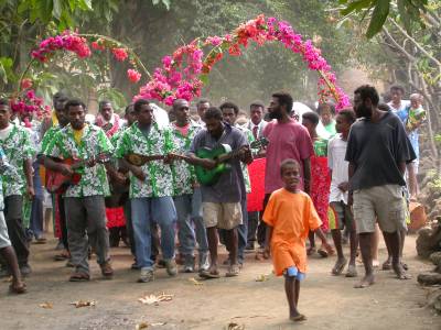 The wedding procession