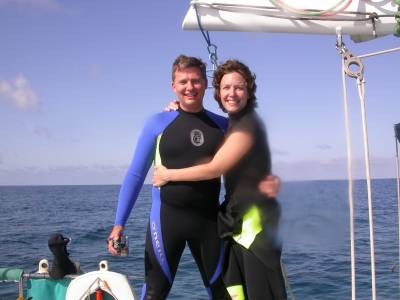 John and Melissa ready for a snorkeling adventure